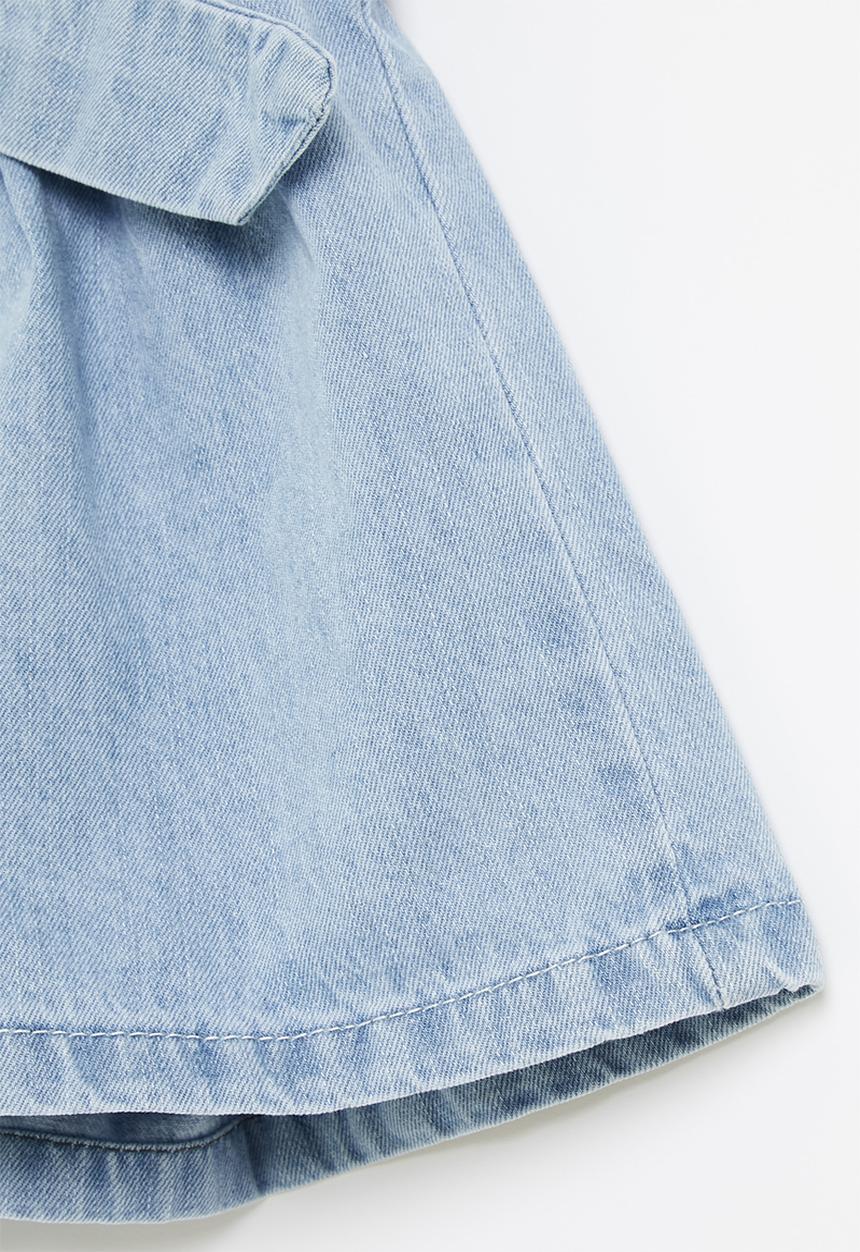 Pop Candy - Girls bow denim shorts - blue