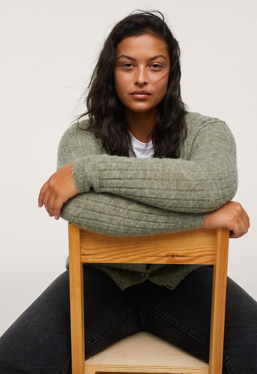 MANGO - Plus cardigan parton - medium green