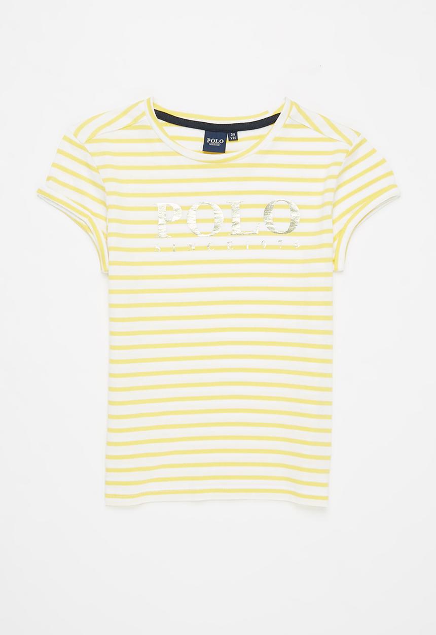 POLO - Girls Kim striped printed tee - yellow