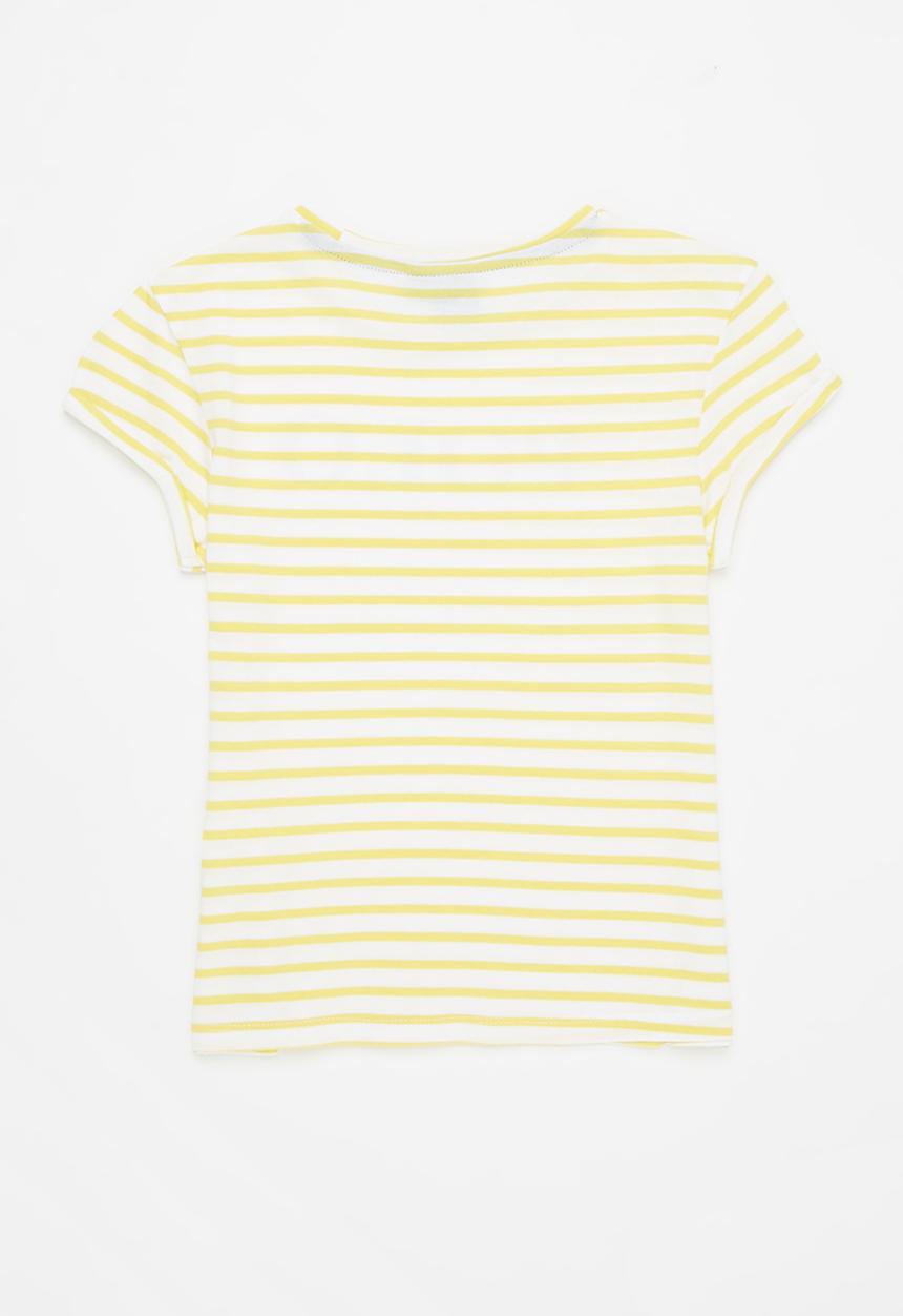 POLO - Girls Kim striped printed tee - yellow