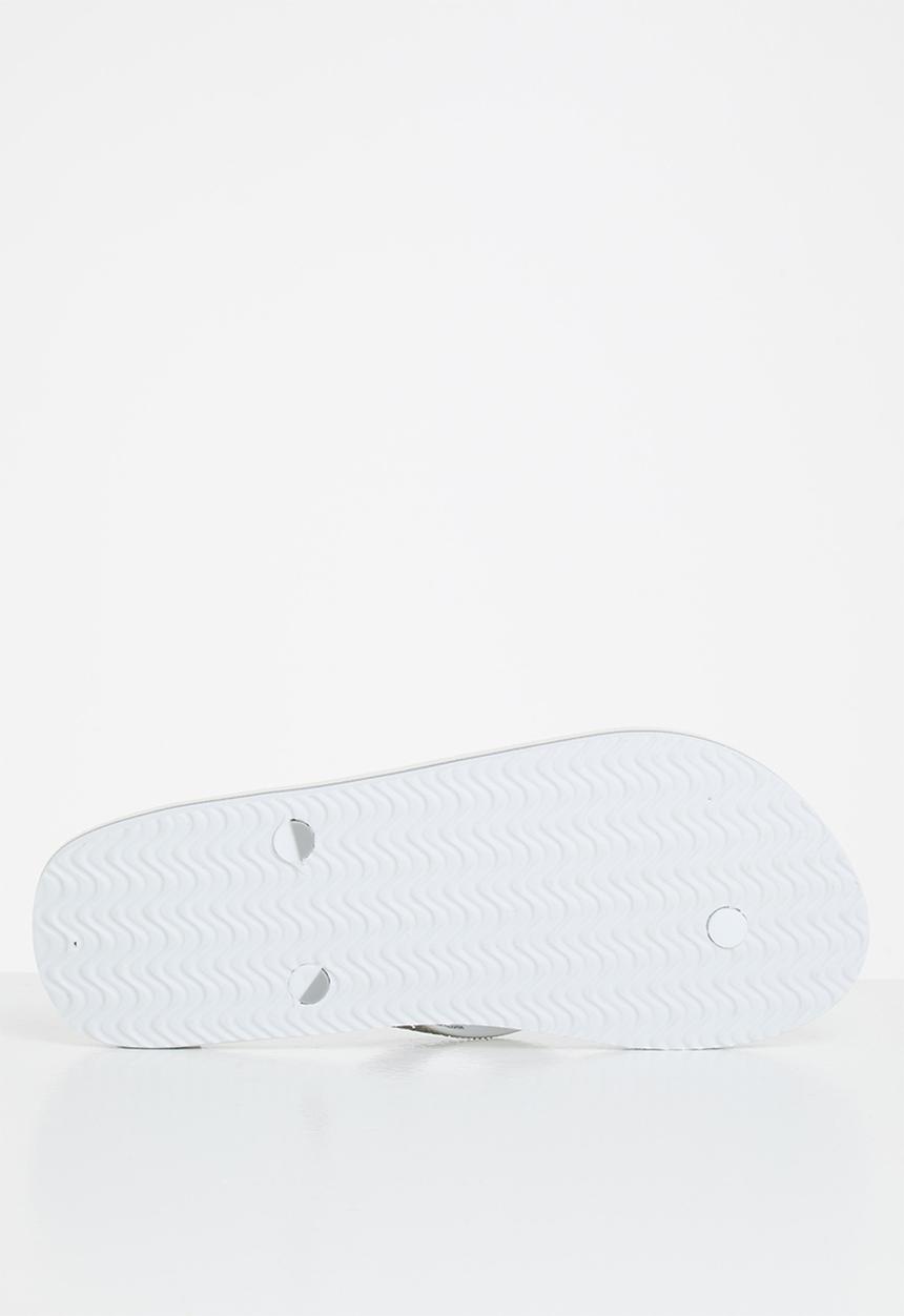 Aca Joe - Mens slops - light grey & white 