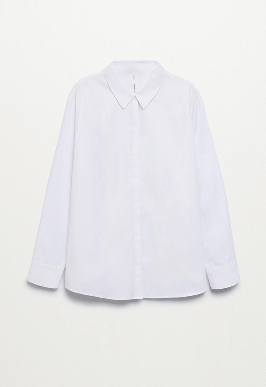 MANGO - Plus shirt oxford1 - white