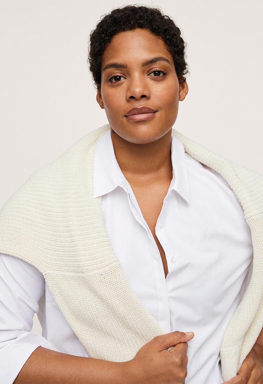 MANGO - Plus shirt oxford1 - white