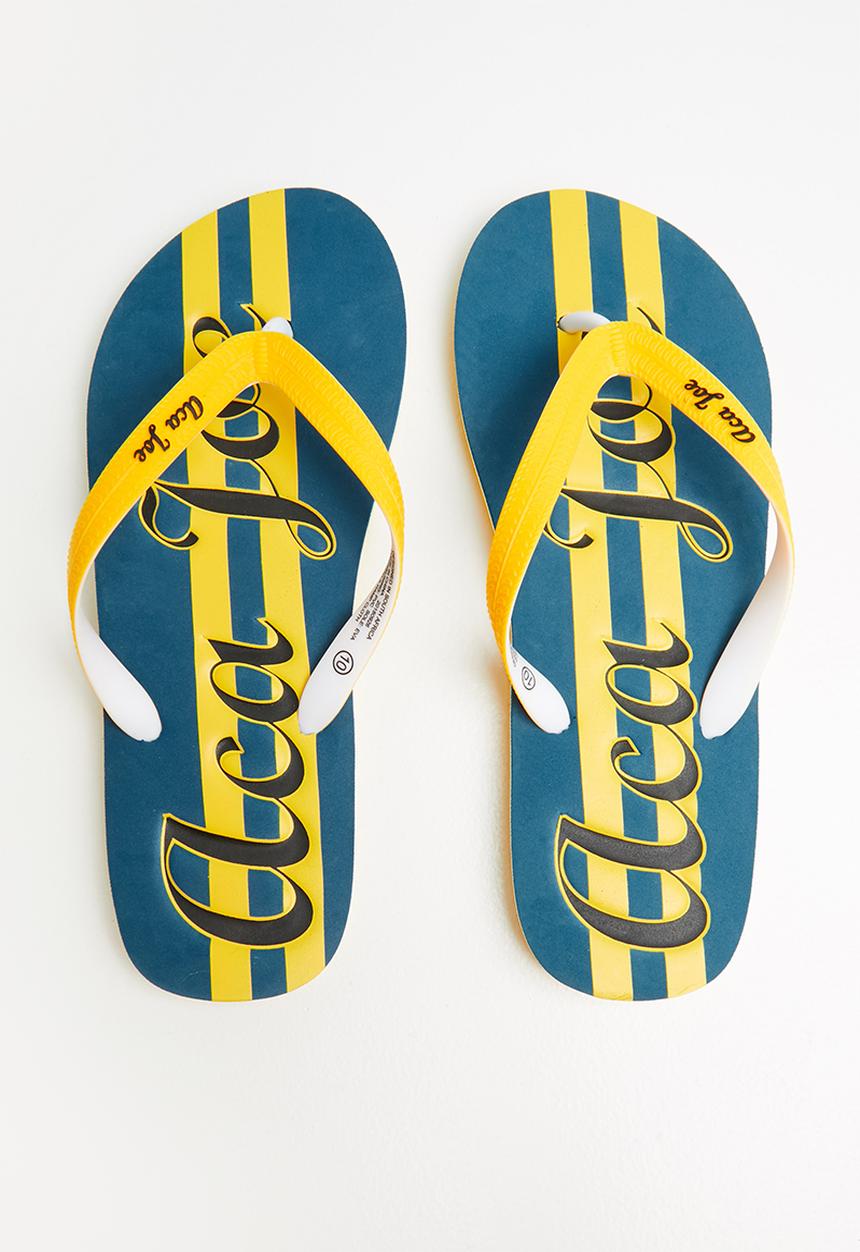 Aca Joe - Mens slip-slops - mustard & blue 