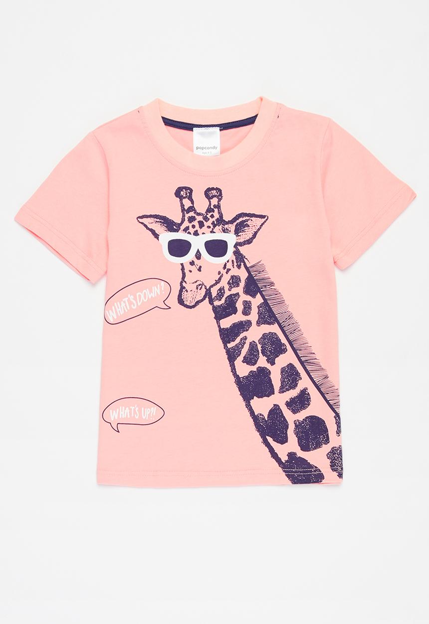 Pop Candy - Girls giraffe tee - pink