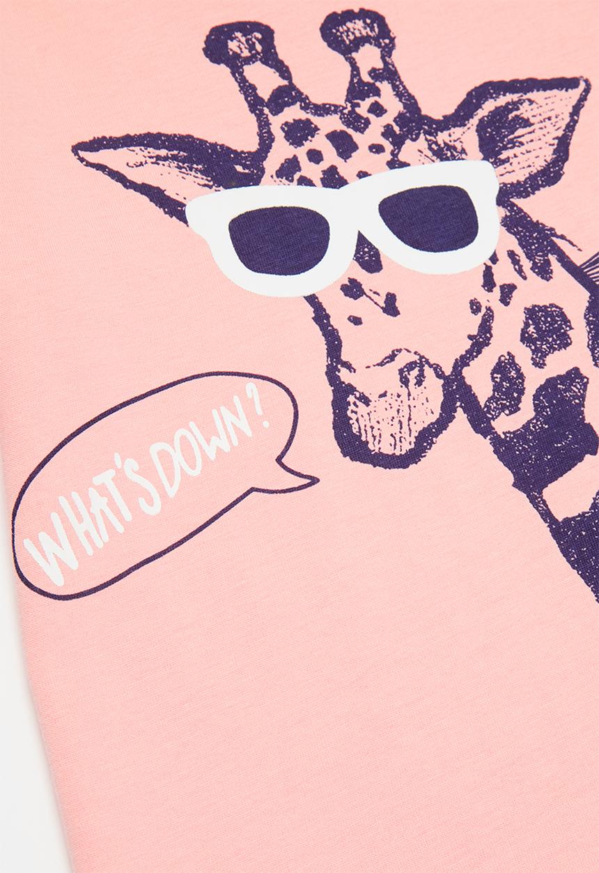 Pop Candy - Girls giraffe tee - pink