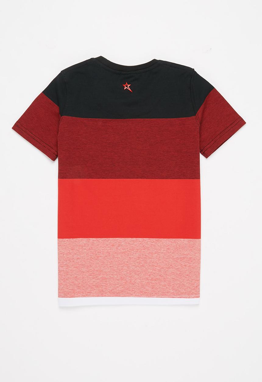 SOVIET - B keanu crew neck yarn dye stripe tee - red
