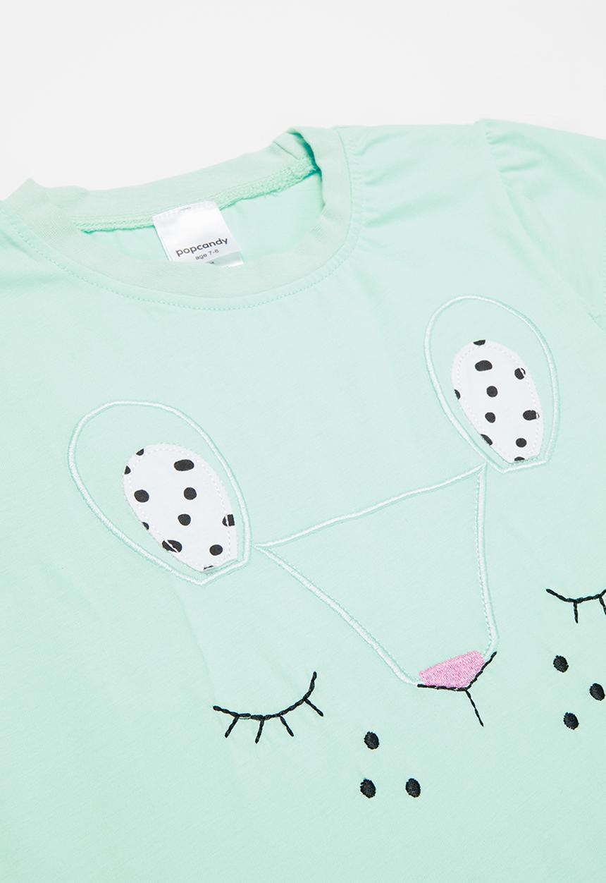 Pop Candy - Girls tee & shorts set - mint & white 