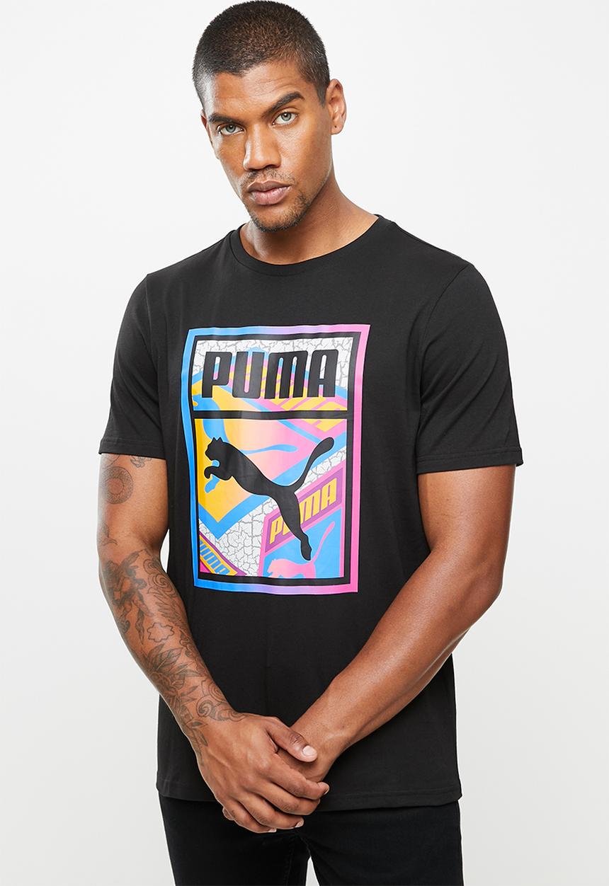 PUMA - Graphic tee box logo logo play - puma black-4