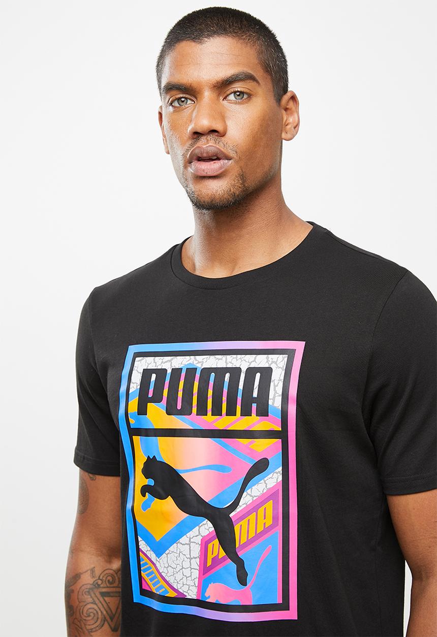 PUMA - Graphic tee box logo logo play - puma black-4