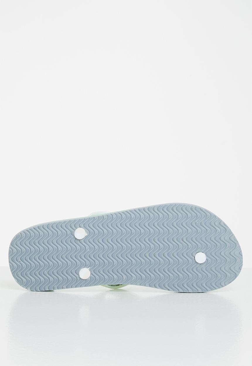 Aca Joe - Mens slops - off white & green 