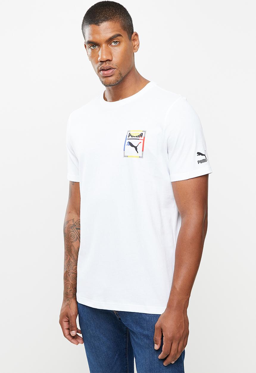 PUMA - Graphic tee box logo logo play - puma white-1