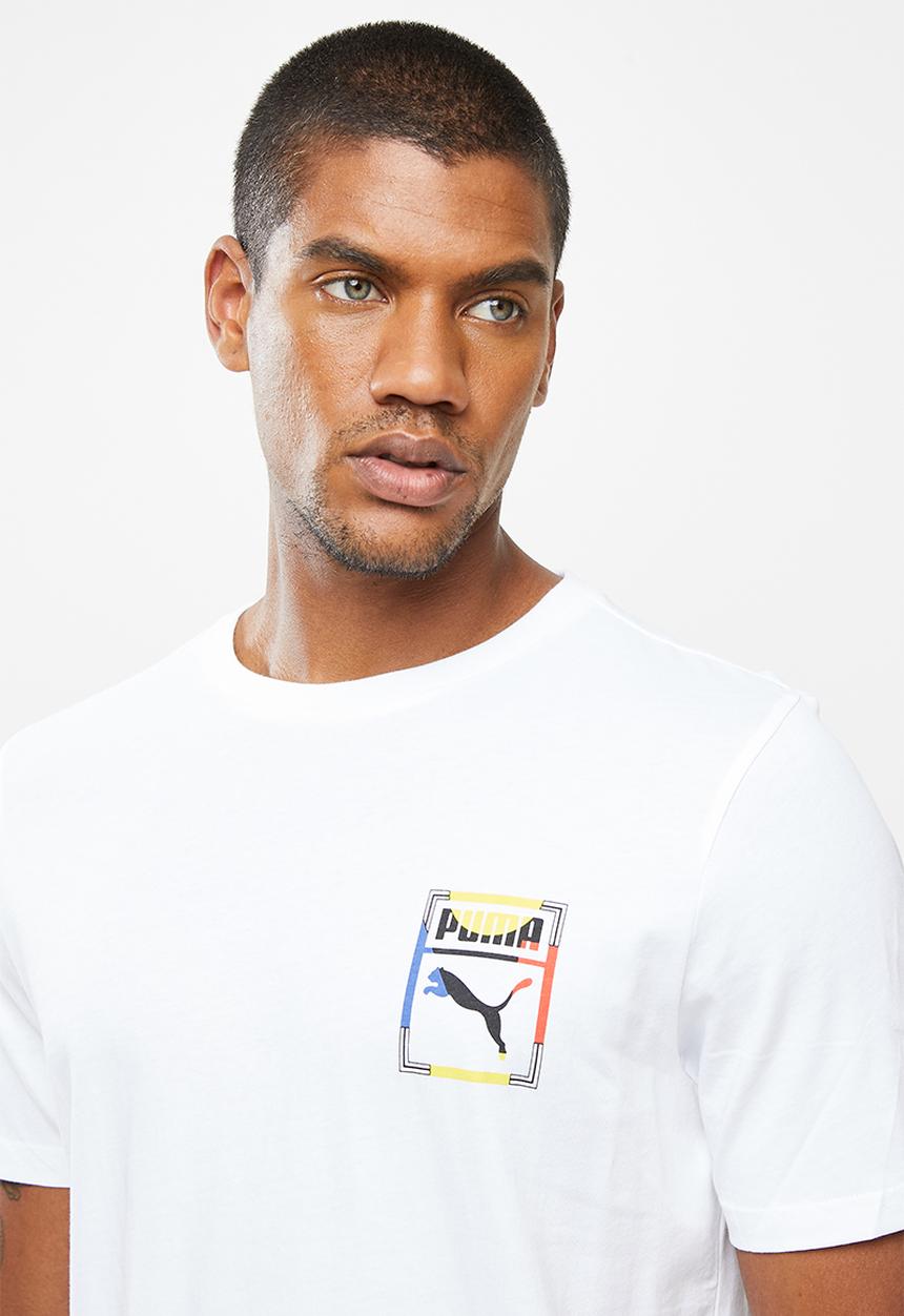 PUMA - Graphic tee box logo logo play - puma white-1