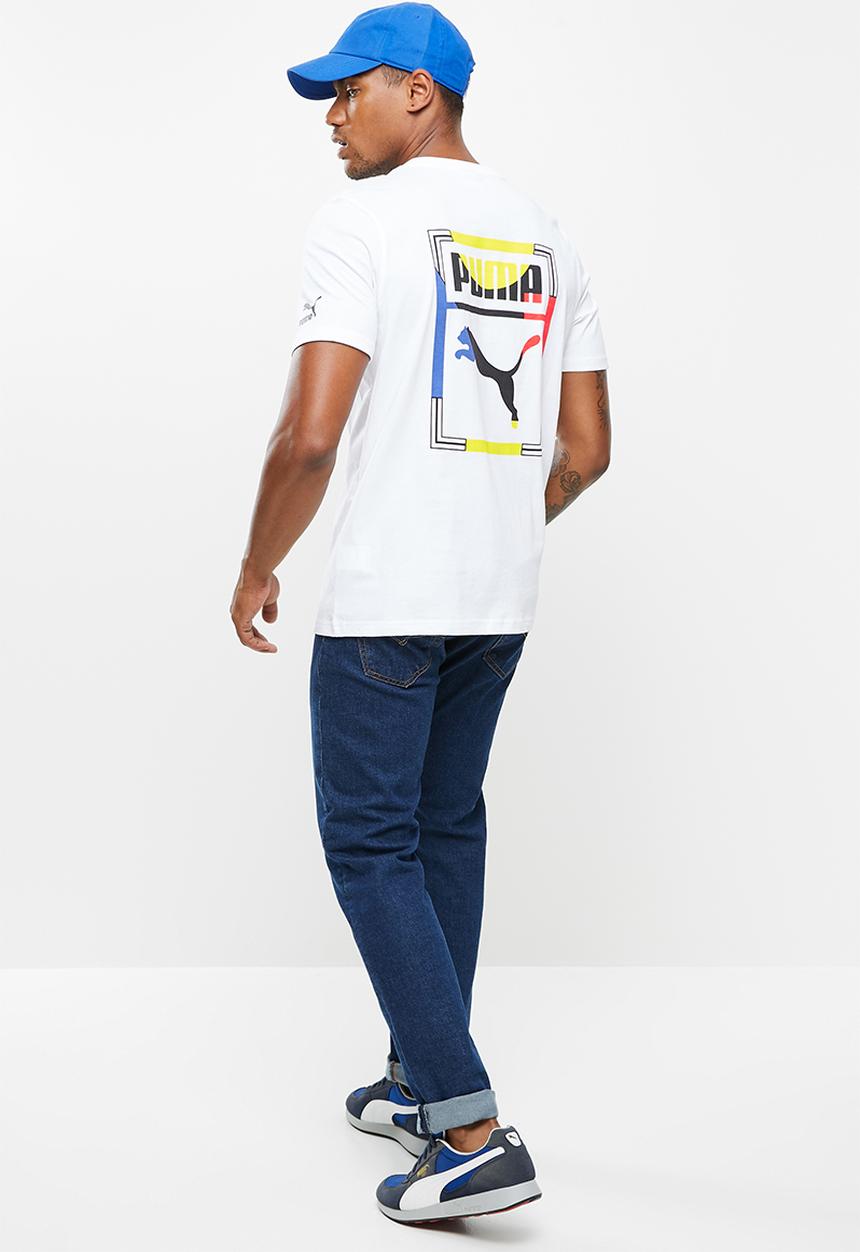 PUMA - Graphic tee box logo logo play - puma white-1