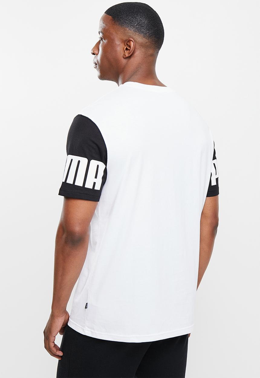 PUMA - Puma power colorblock tee - white