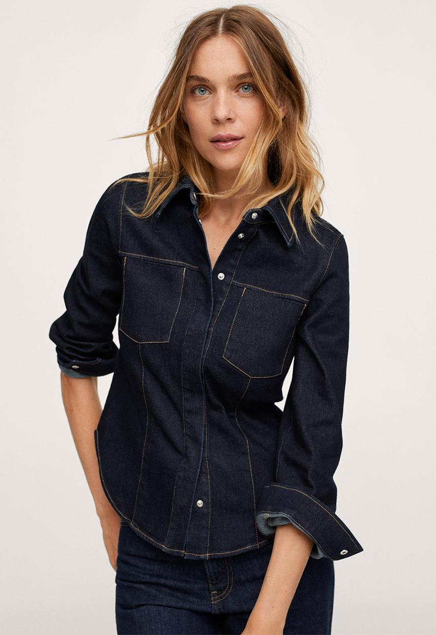 MANGO - Shirt iggy - open blue