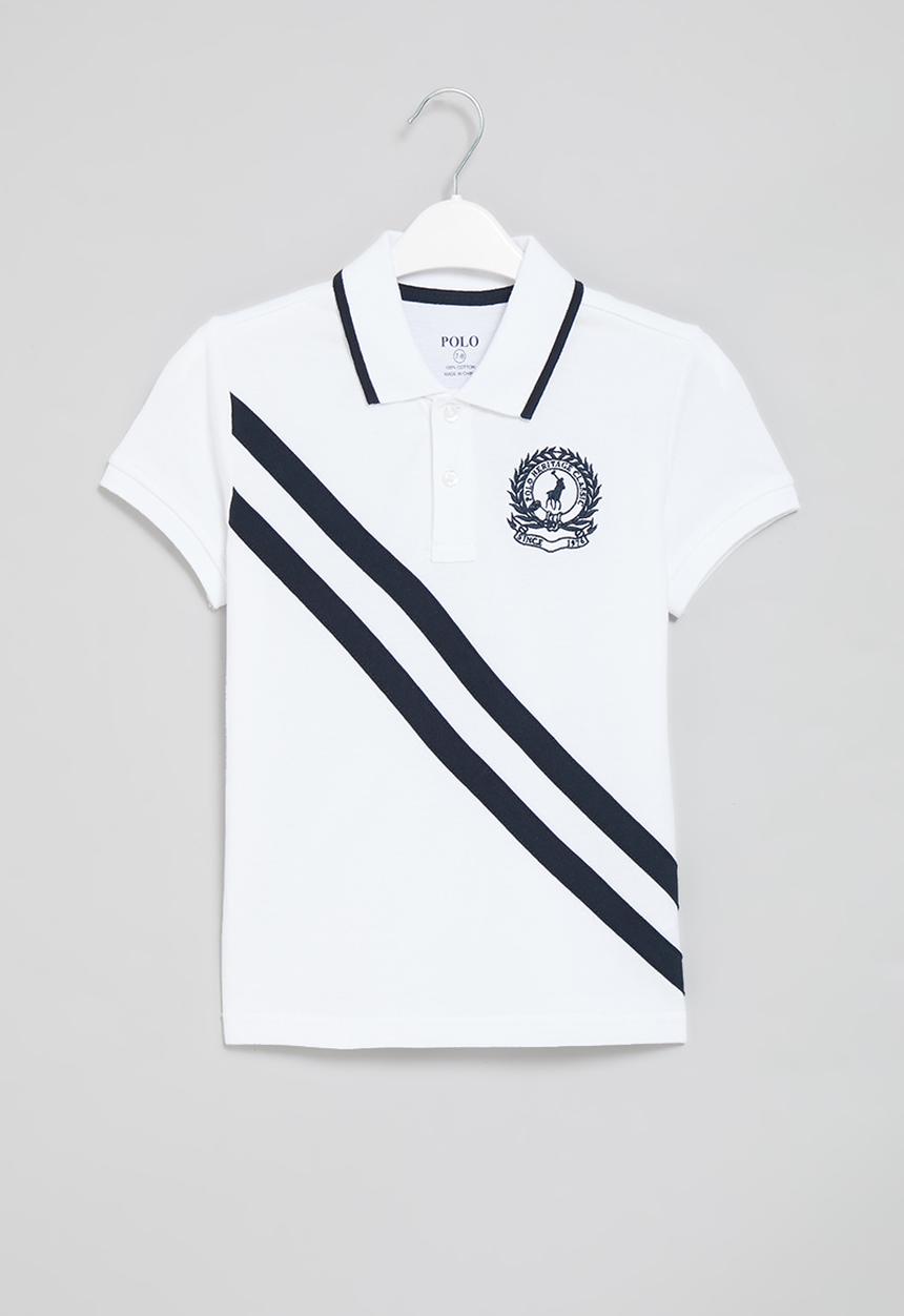 POLO - Boys layton cut & sew golfer - white