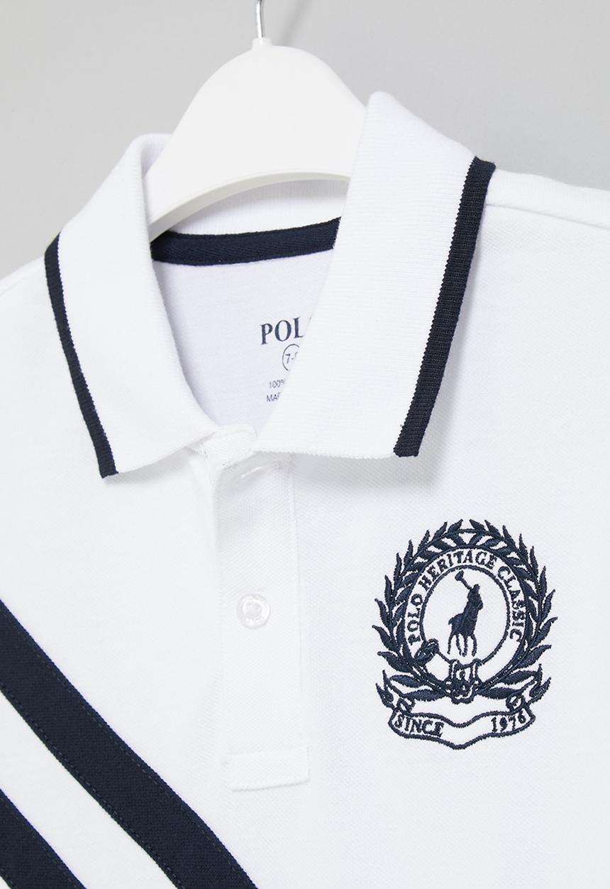 POLO - Boys layton cut & sew golfer - white