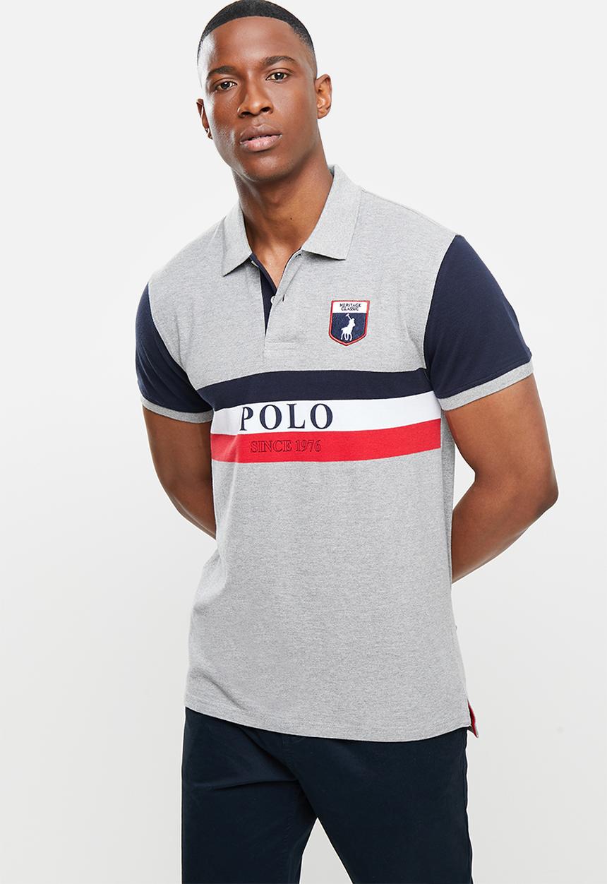 POLO - Martin rugby short sleeve golfer - grey melange