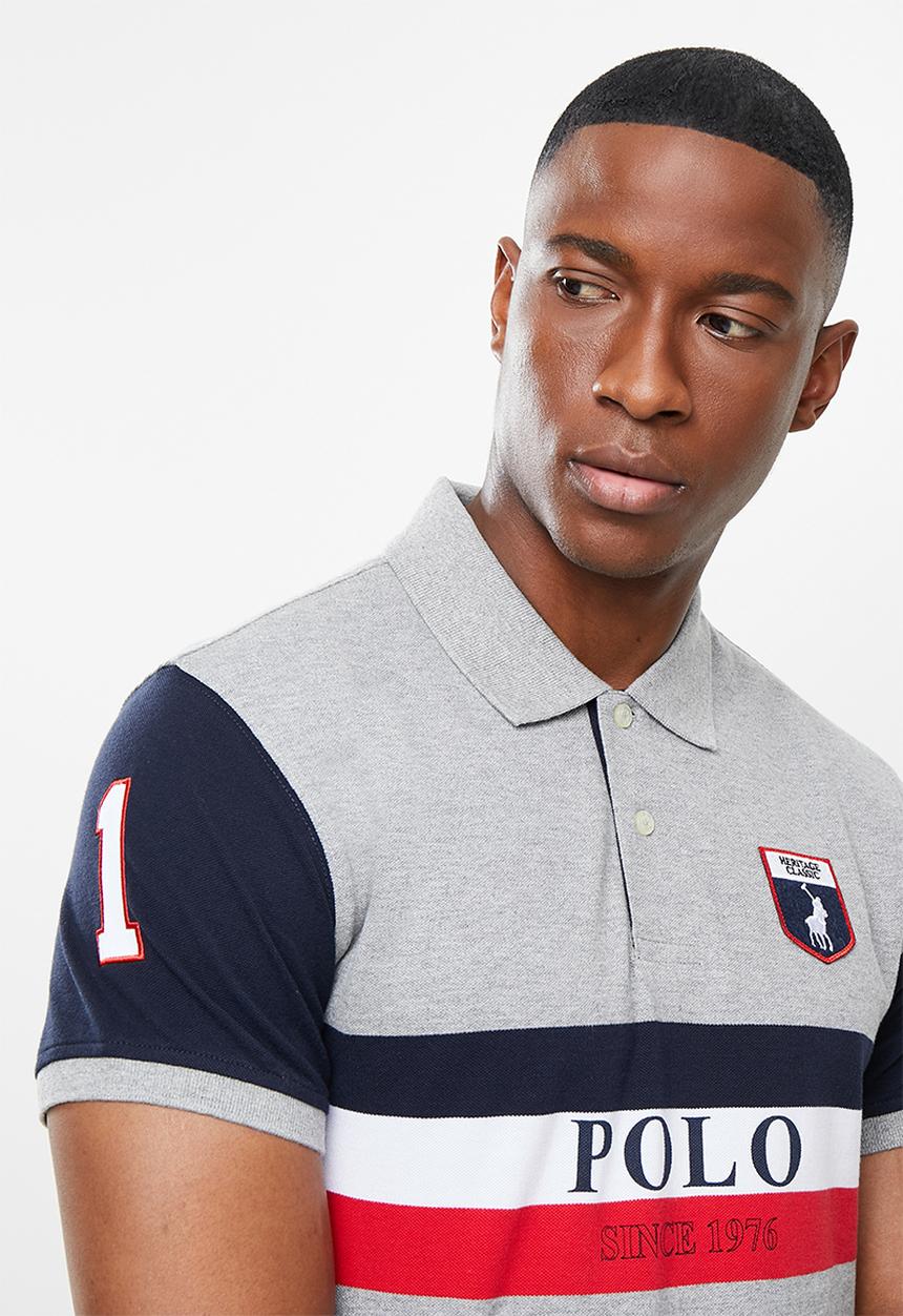 POLO - Martin rugby short sleeve golfer - grey melange