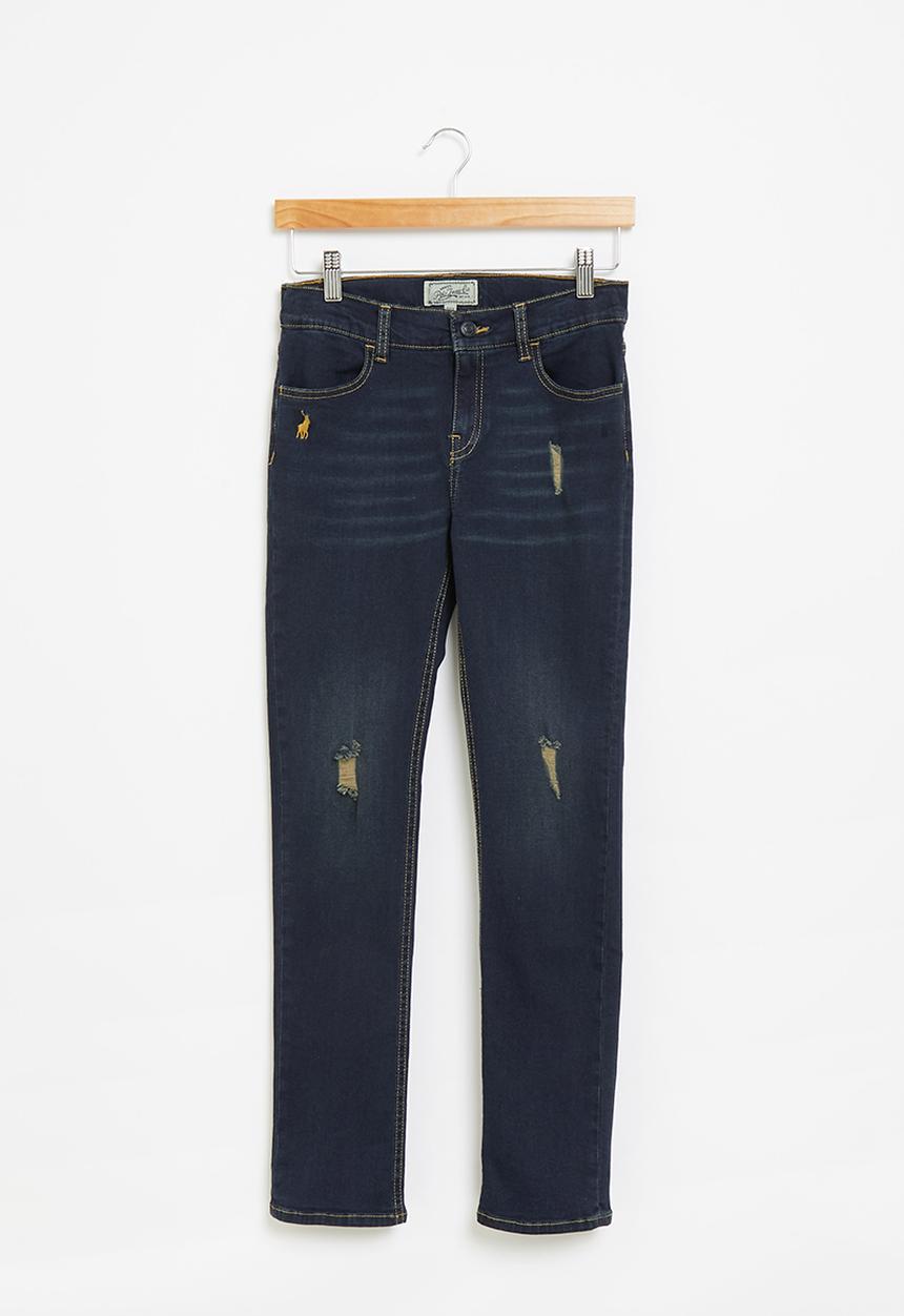 POLO - Boys pjc kai distressed slim fit jean - dark blue 