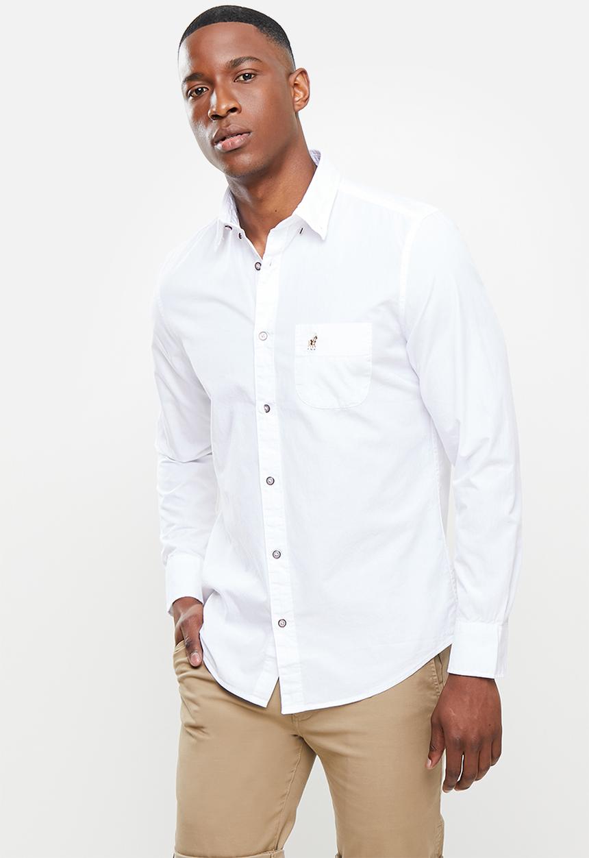 POLO - Jason long sleeve signature shirt - white