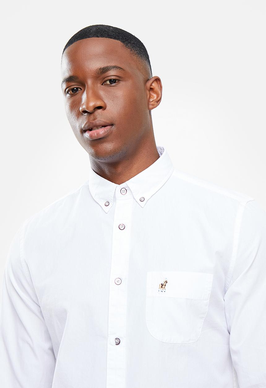 POLO - Jason long sleeve signature shirt - white