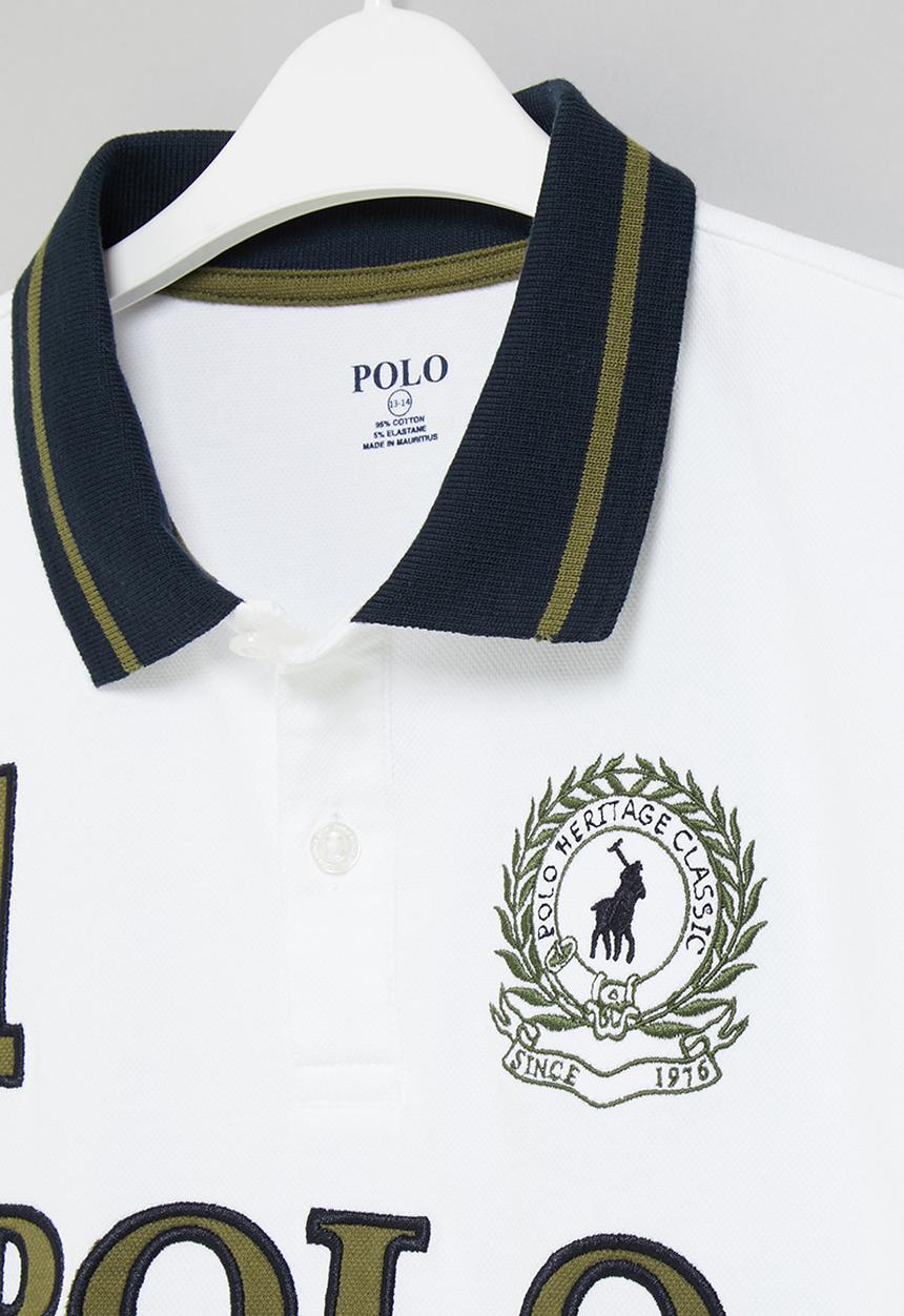 POLO - Boys mason short sleeve golfer - white