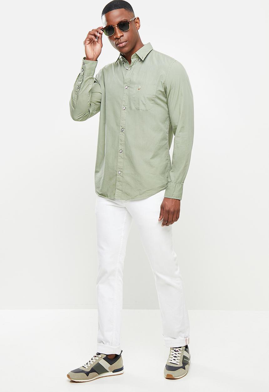 POLO - Jason long sleeve signature shirt - khaki