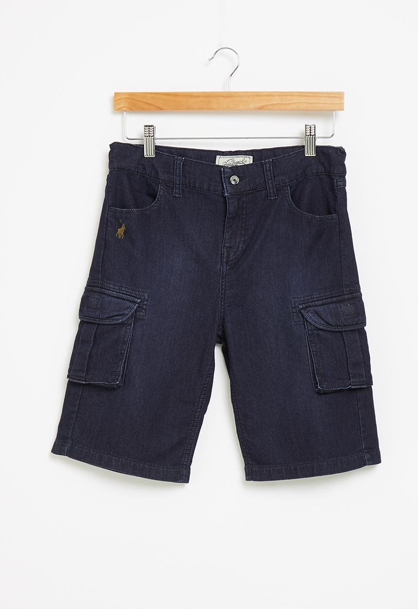 POLO - Boys pjc connor utility denim short - dark blue 