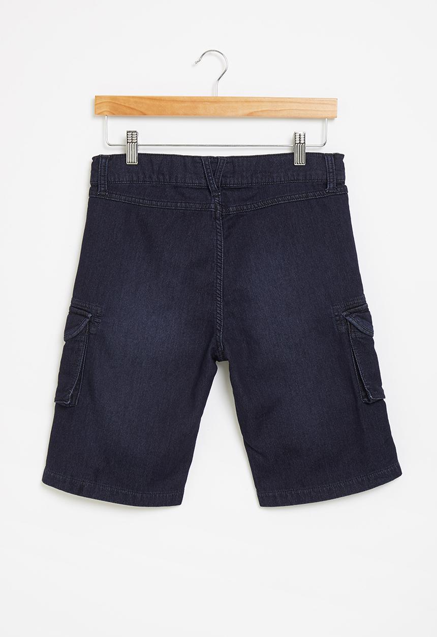 POLO - Boys pjc connor utility denim short - dark blue 
