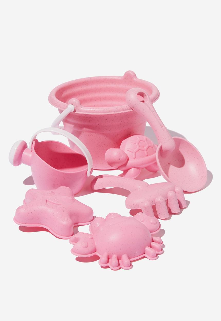 Cotton On - Wheat straw beach set - cali pink