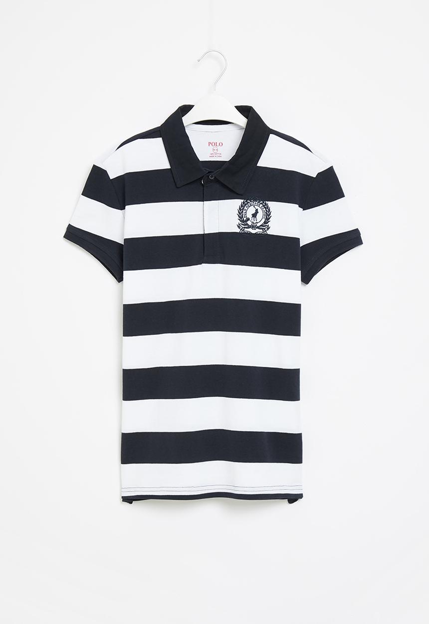 POLO - Boys robert striped golfer - navy