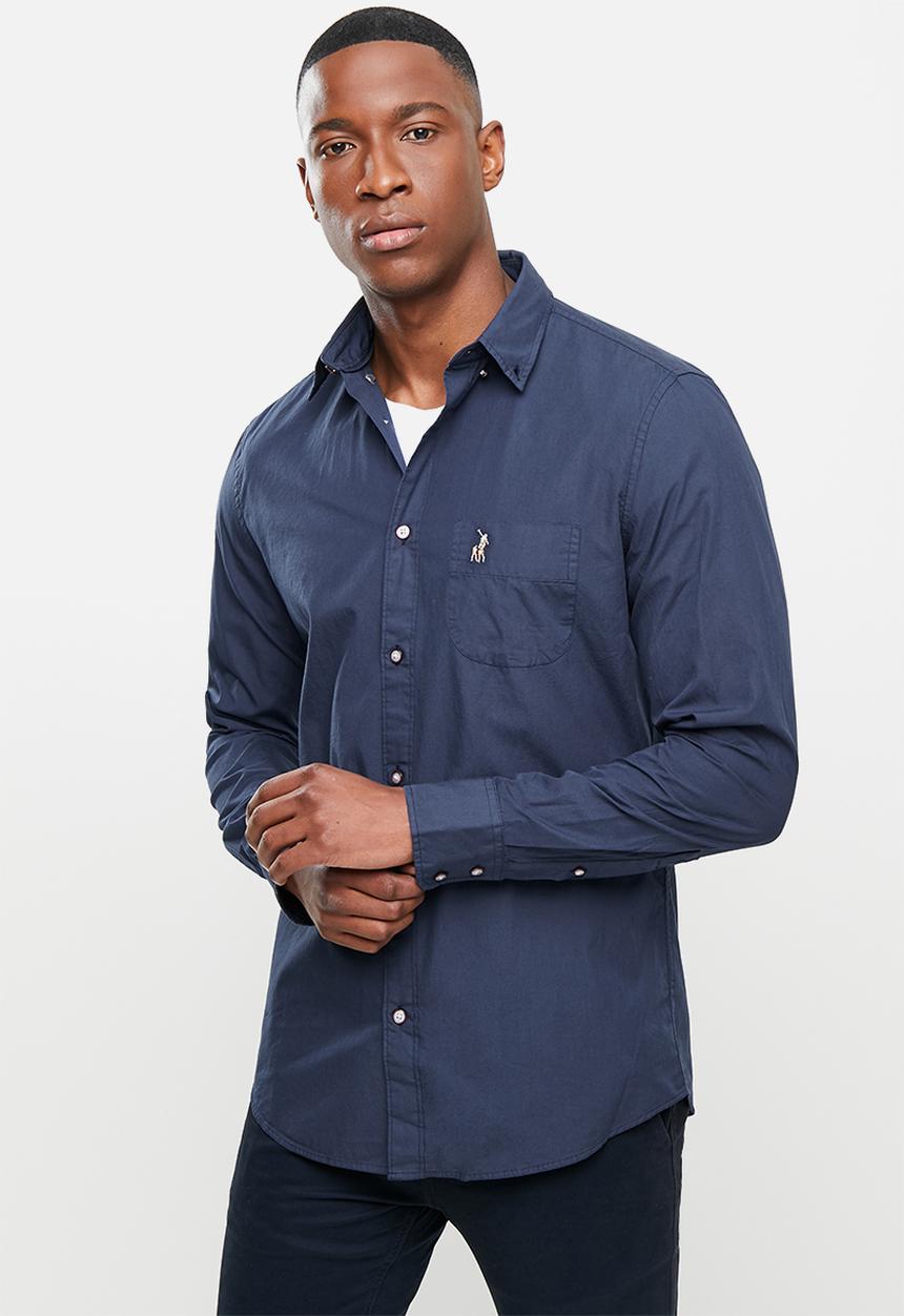 POLO - Jason long sleeve signature shirt - navy