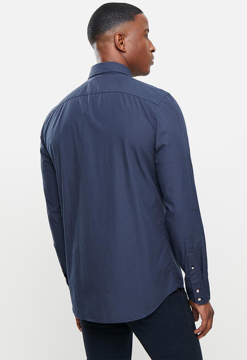 POLO - Jason long sleeve signature shirt - navy