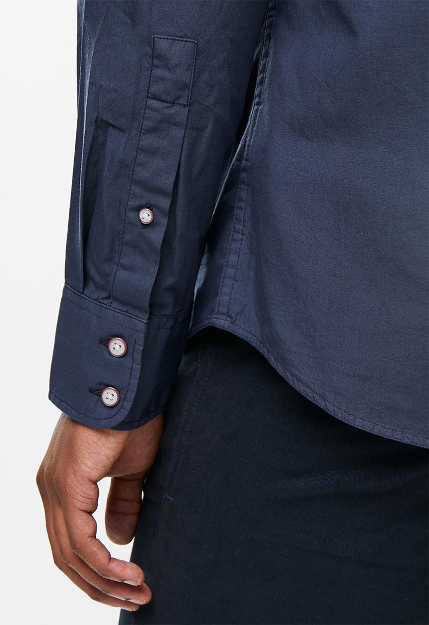 POLO - Jason long sleeve signature shirt - navy