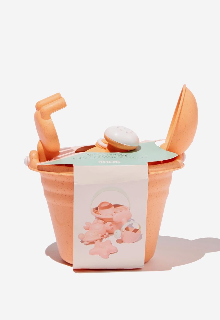 Cotton On - Wheat straw beach set - tropical orange