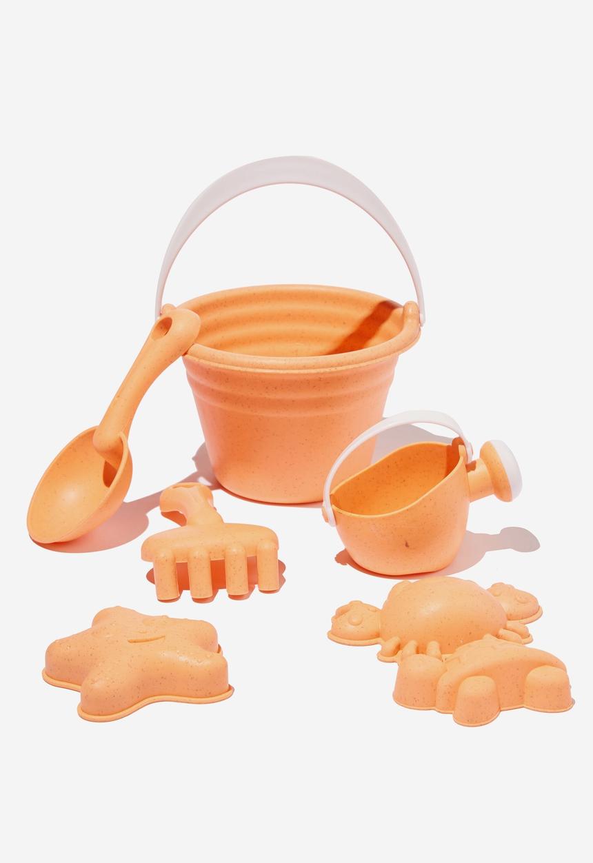 Cotton On - Wheat straw beach set - tropical orange