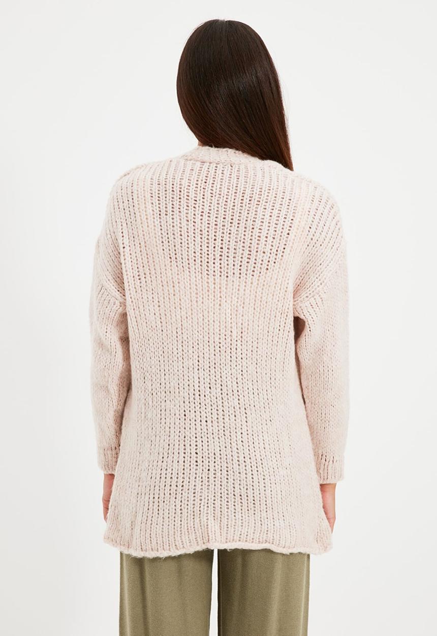Trendyol - Pocket detailed knit cardigan - stone