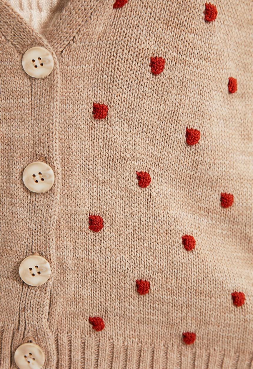Trendyol - Pompom detailed knit cardigan - beige