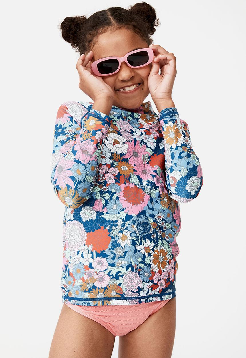 Cotton On - Hamilton long sleeve rashie - cobalt/boho floral
