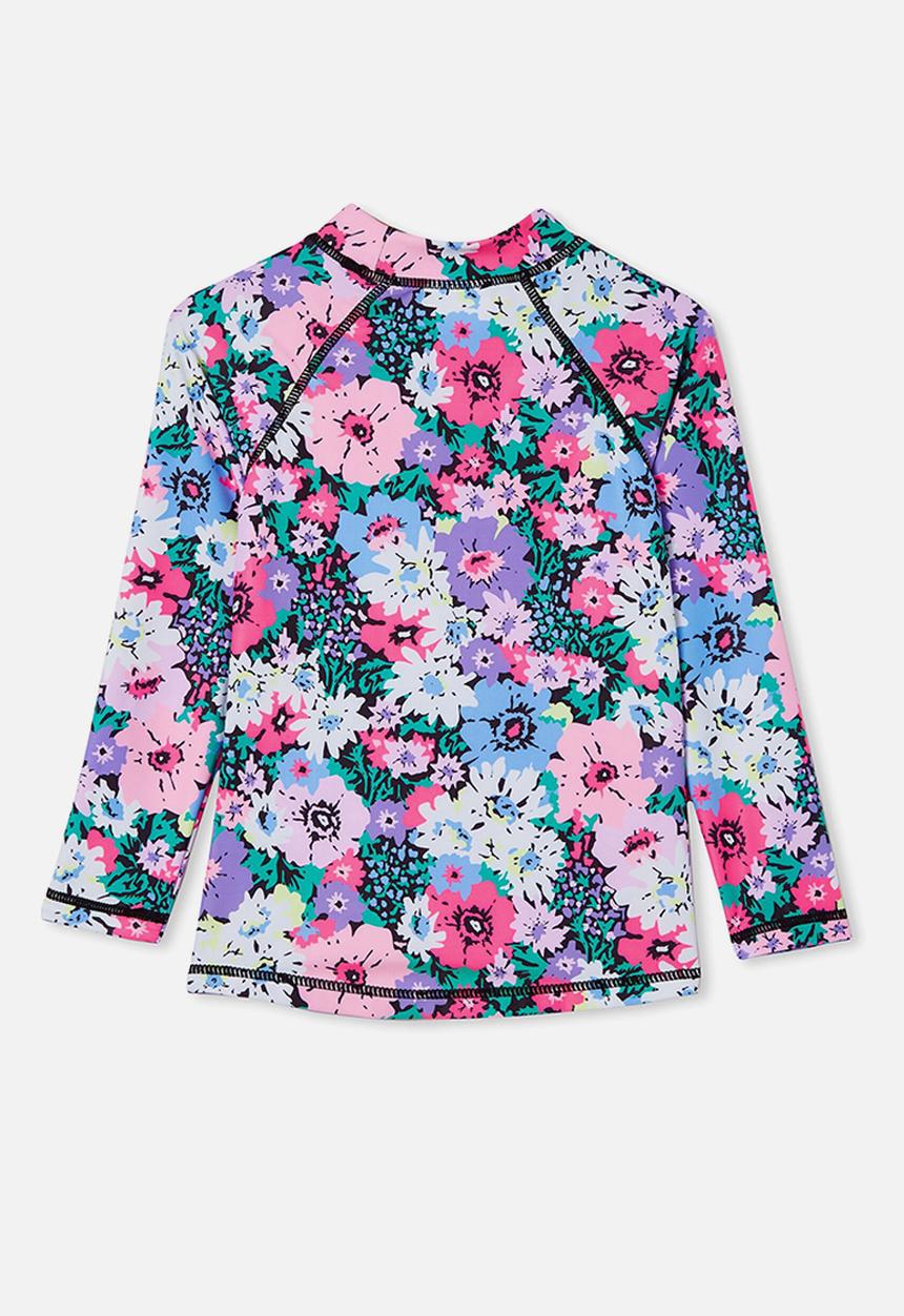 Cotton On - Hamilton long sleeve rashie - phantom/pop flower garden