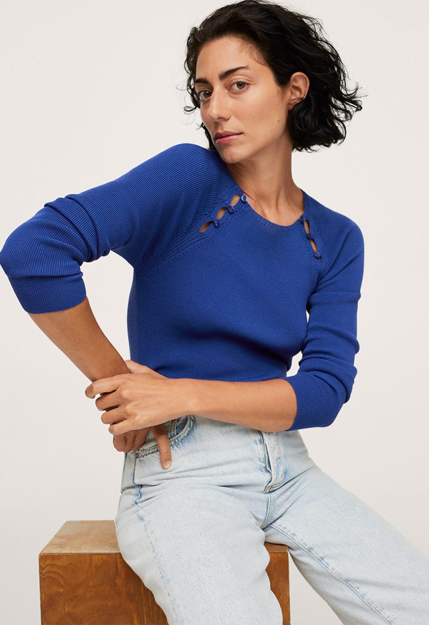 MANGO - Sweater parker - bright blue