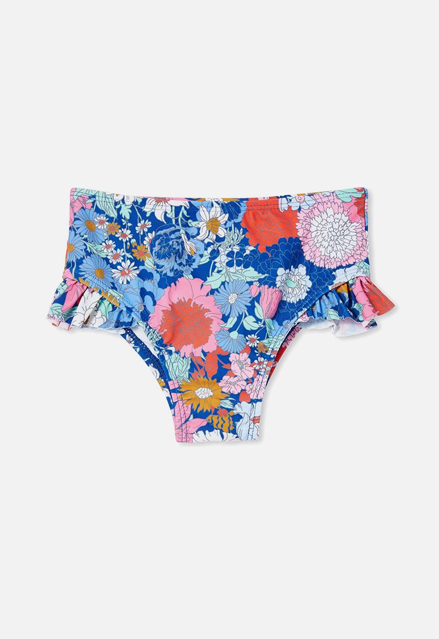 Cotton On - Pippa ruffle bikini bottom - cobalt/boho floral
