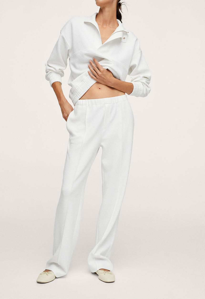 MANGO - Trousers textura - off white 
