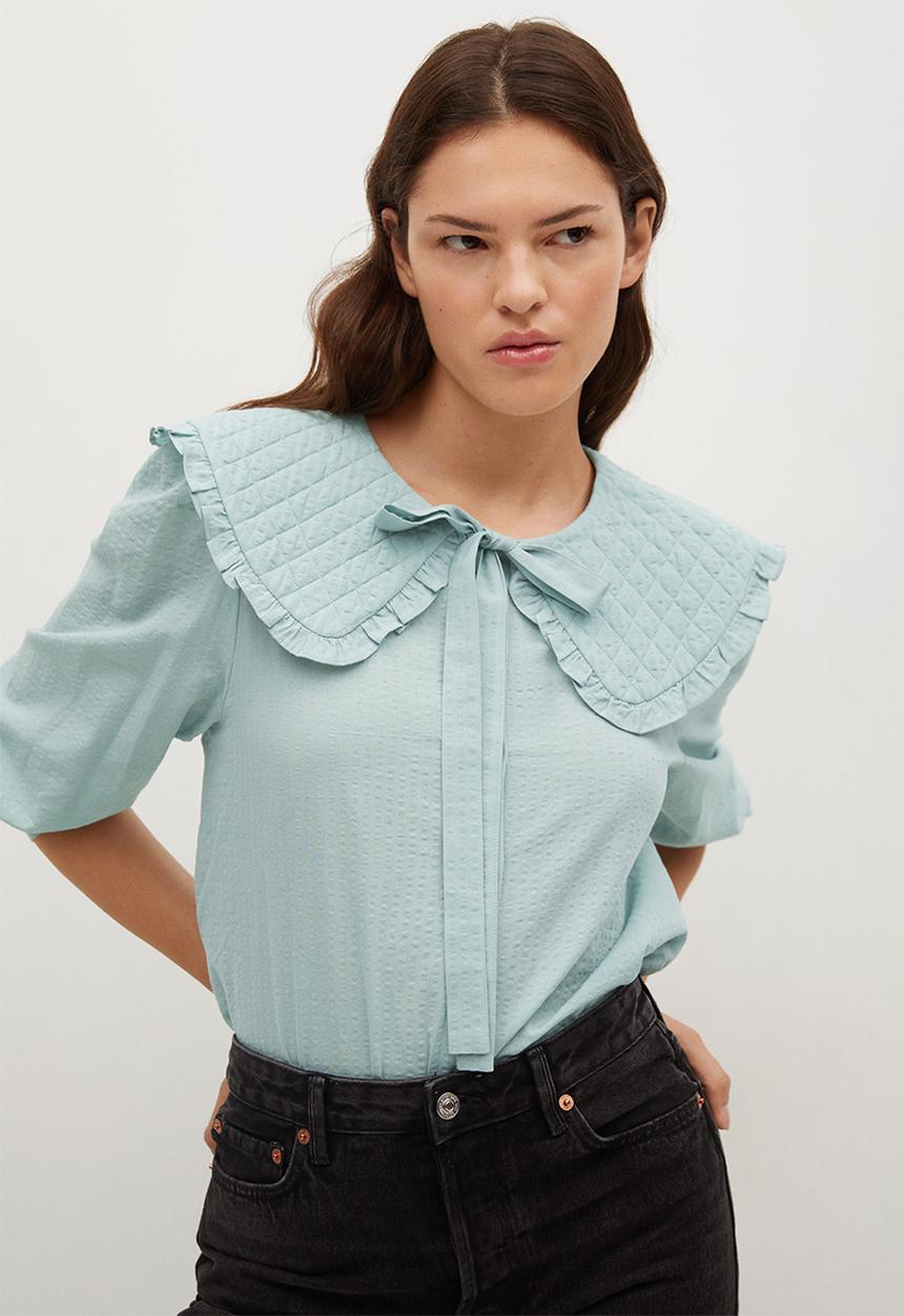 MANGO - Shirt honey - light pastel green