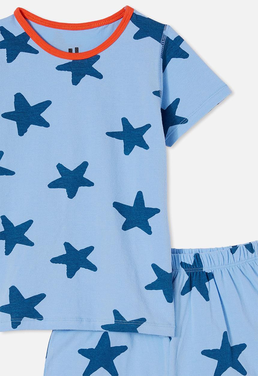 Cotton On - Hudson short sleeve pyjama set - stars/dusk blue