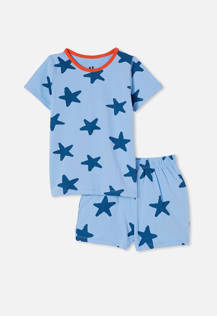 Cotton On - Hudson short sleeve pyjama set - stars/dusk blue