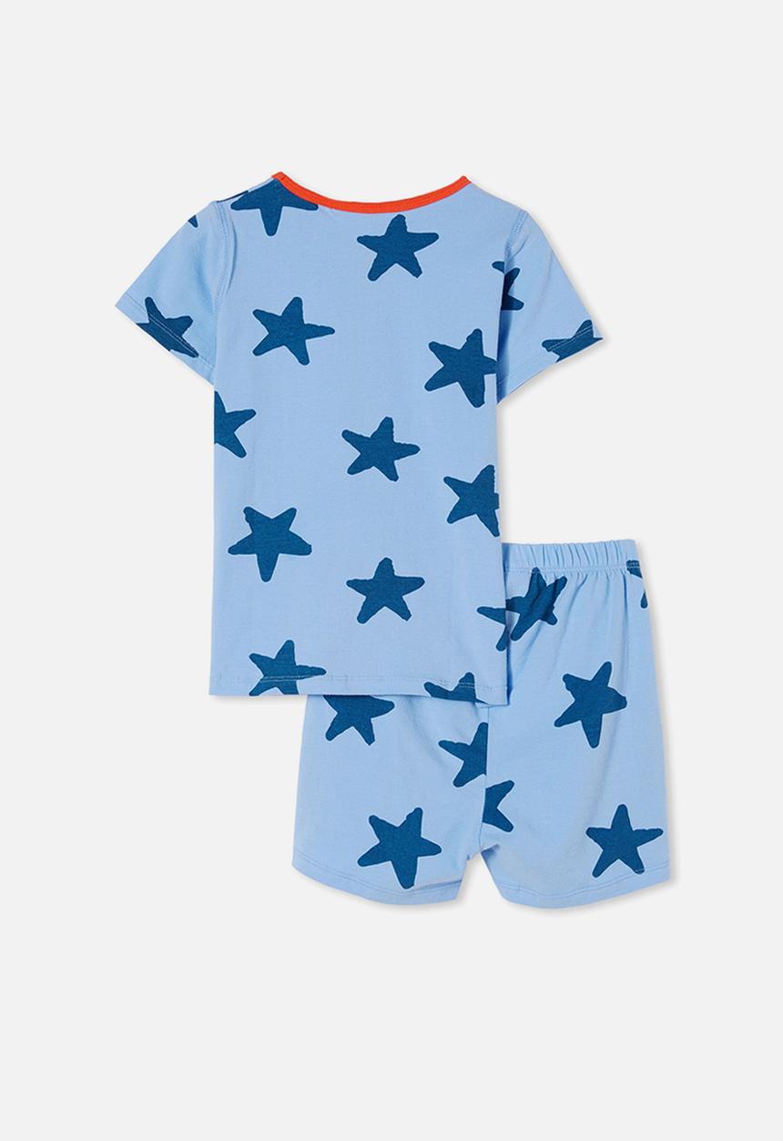Cotton On - Hudson short sleeve pyjama set - stars/dusk blue