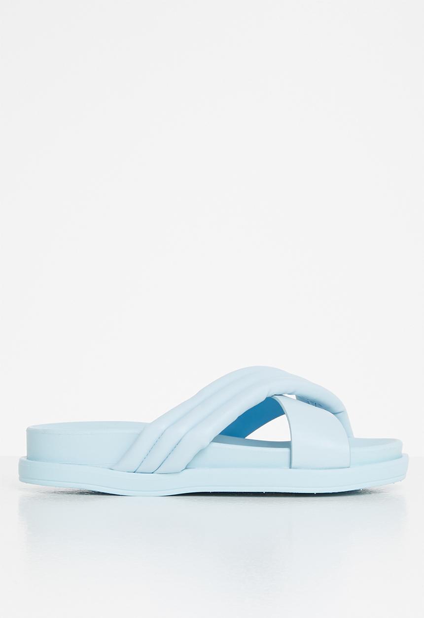 Jada - Padded cross strap slide - pale blue